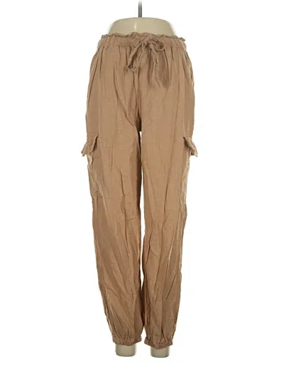 Pre-owned Aerie Linen Pants In Brown