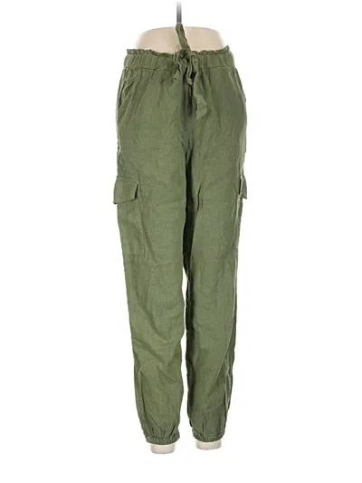 Pre-owned Aerie Linen Pants In Green