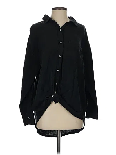 Pre-owned Aerie Long Sleeve Blouse In Black