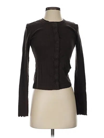 Pre-owned Aerie Long Sleeve Blouse In Black