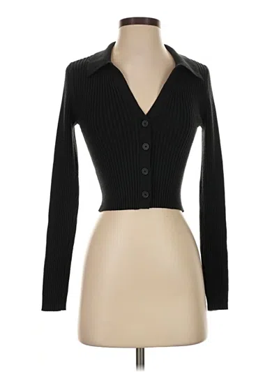 Pre-owned Aerie Long Sleeve Blouse In Black