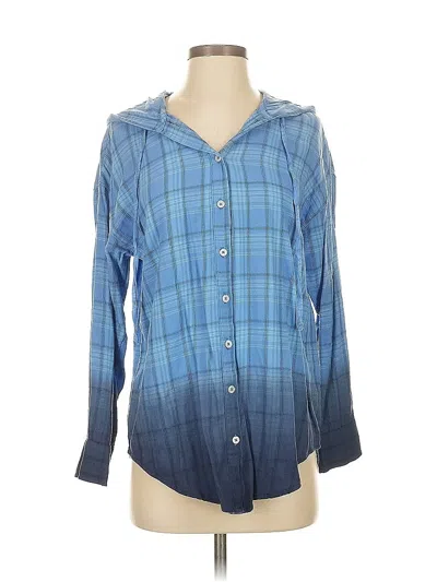 Pre-owned Aerie Long Sleeve Blouse In Blue