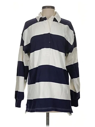 Pre-owned Aerie Long Sleeve Blouse In Blue