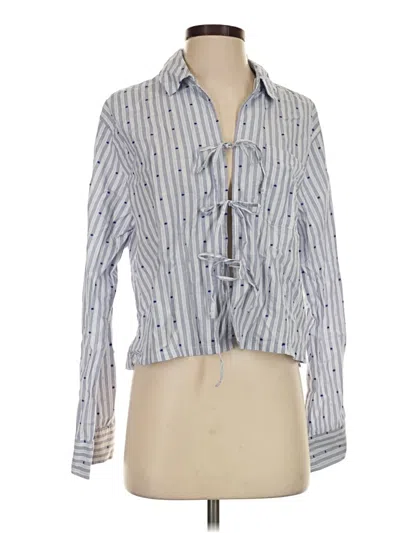 Aerie Long Sleeve Blouse In Blue