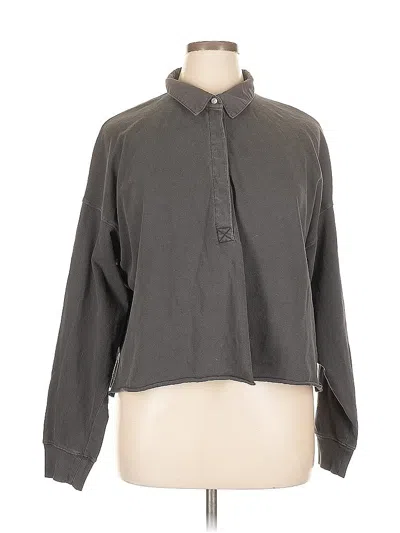 Pre-owned Aerie Long Sleeve Blouse In Gray