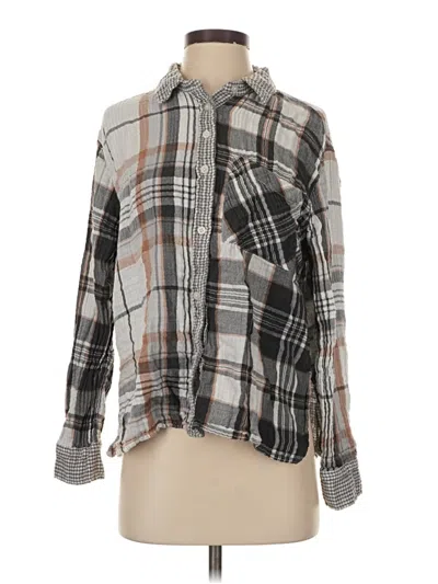 Pre-owned Aerie Long Sleeve Blouse In Gray