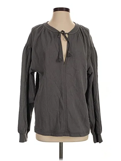 Aerie Long Sleeve Blouse In Gray