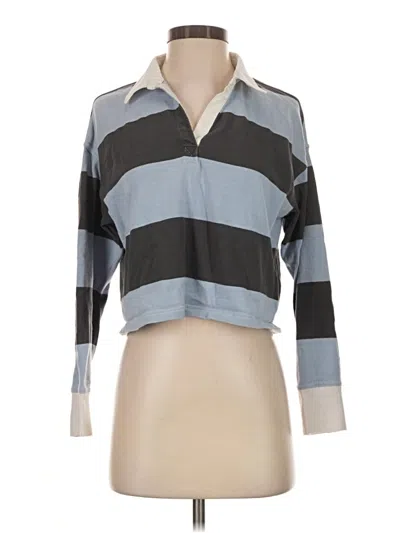 Pre-owned Aerie Long Sleeve Blouse In Gray
