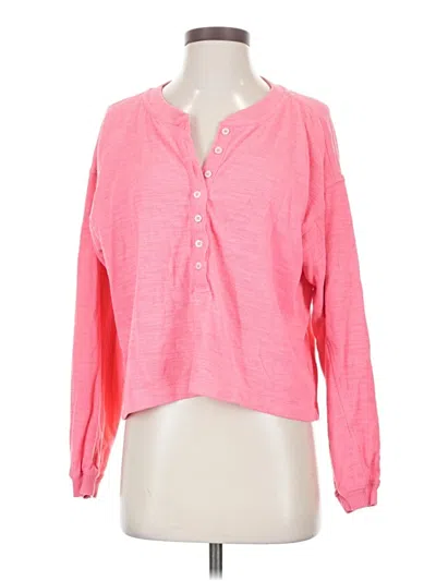 Pre-owned Aerie Long Sleeve Blouse In Pink