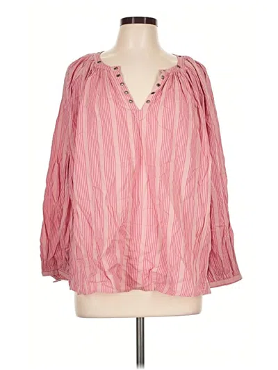 Pre-owned Aerie Long Sleeve Blouse In Pink