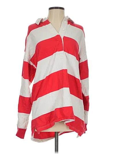 Pre-owned Aerie Long Sleeve Blouse In Red