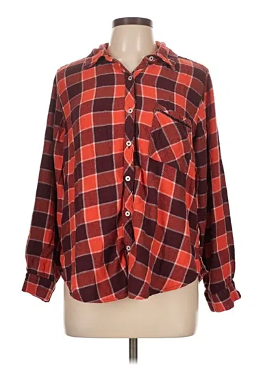 Pre-owned Aerie Long Sleeve Blouse In Red