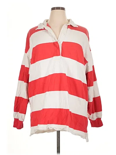 Pre-owned Aerie Long Sleeve Blouse In Red