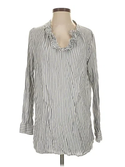Pre-owned Aerie Long Sleeve Blouse In Silver