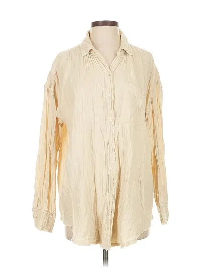 Pre-owned Aerie Long Sleeve Blouse In White