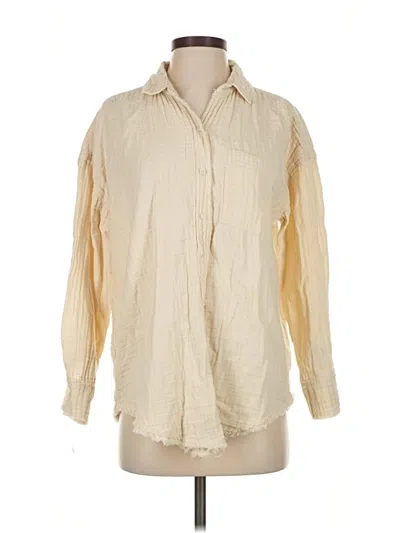 Pre-owned Aerie Long Sleeve Blouse In White