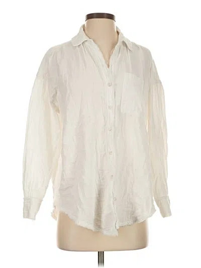 Pre-owned Aerie Long Sleeve Blouse In White