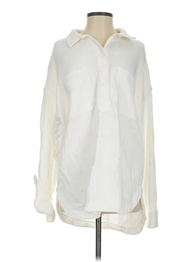 Pre-owned Aerie Long Sleeve Blouse In White