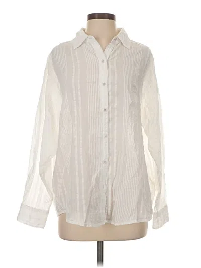Pre-owned Aerie Long Sleeve Blouse In White