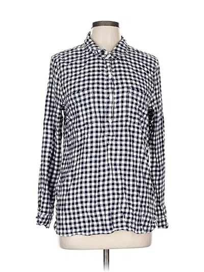 Pre-owned Aerie Long Sleeve Button Down Shirt In Blue