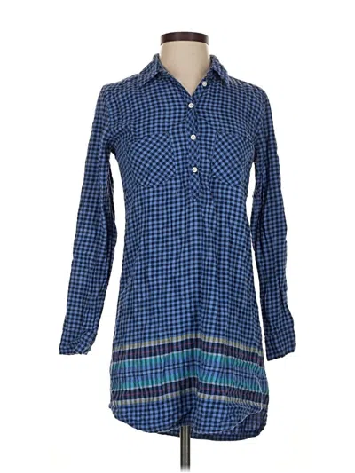 Pre-owned Aerie Long Sleeve Button Down Shirt In Blue
