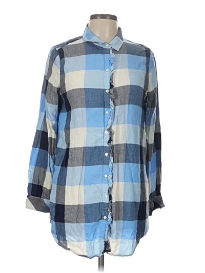 Pre-owned Aerie Long Sleeve Button Down Shirt In Blue