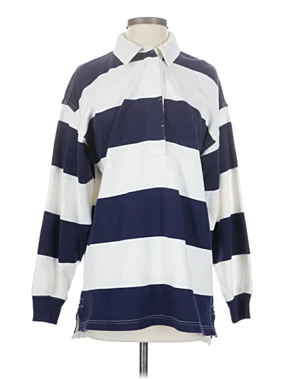 Pre-owned Aerie Long Sleeve Button Down Shirt In Blue