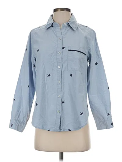 Pre-owned Aerie Long Sleeve Button Down Shirt In Blue
