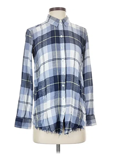 Pre-owned Aerie Long Sleeve Button Down Shirt In Blue