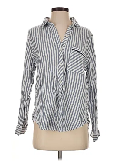 Pre-owned Aerie Long Sleeve Button Down Shirt In Blue