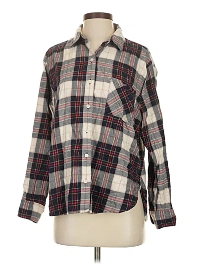 Pre-owned Aerie Long Sleeve Button Down Shirt In Brown