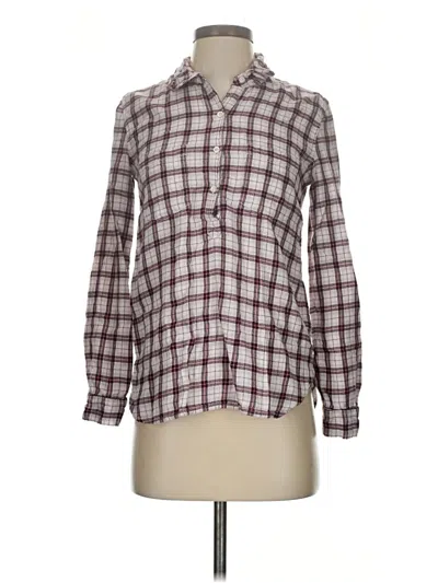 Pre-owned Aerie Long Sleeve Button Down Shirt In Burgundy