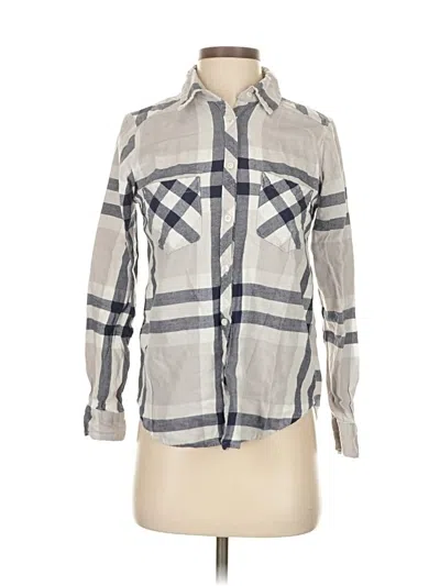Pre-owned Aerie Long Sleeve Button Down Shirt In Gray