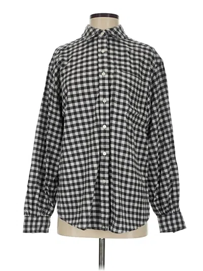 Pre-owned Aerie Long Sleeve Button Down Shirt In Gray