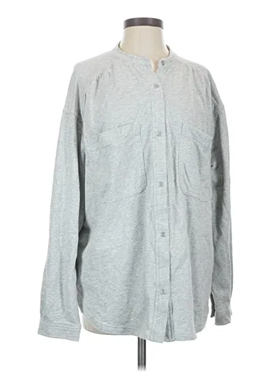 Pre-owned Aerie Long Sleeve Button Down Shirt In Gray