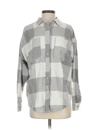 Aerie Long Sleeve Button Down Shirt In Gray