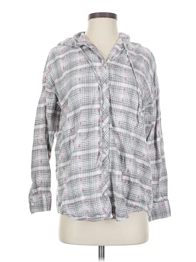 Pre-owned Aerie Long Sleeve Button Down Shirt In Gray
