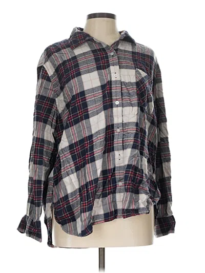 Pre-owned Aerie Long Sleeve Button Down Shirt In Gray