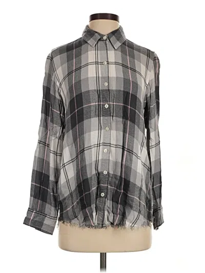 Pre-owned Aerie Long Sleeve Button Down Shirt In Gray