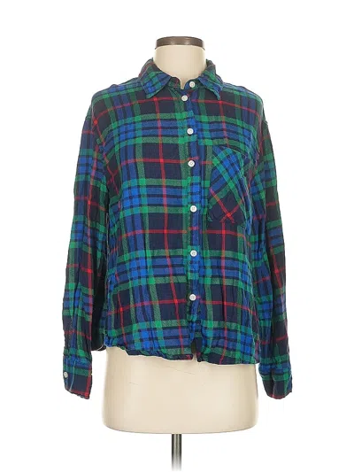 Pre-owned Aerie Long Sleeve Button Down Shirt In Green