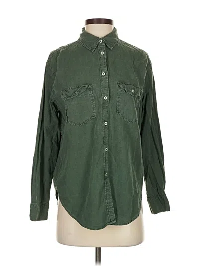 Pre-owned Aerie Long Sleeve Button Down Shirt In Green