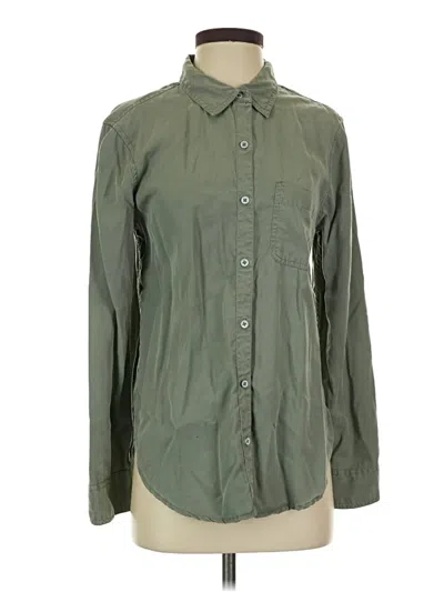 Pre-owned Aerie Long Sleeve Button Down Shirt In Green