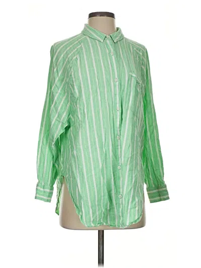 Pre-owned Aerie Long Sleeve Button Down Shirt In Green