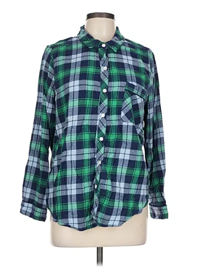 Pre-owned Aerie Long Sleeve Button Down Shirt In Green