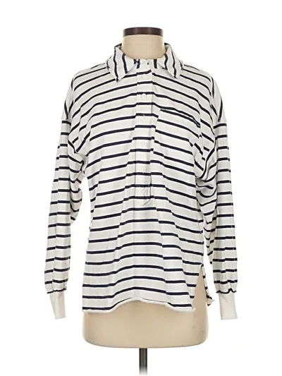 Pre-owned Aerie Long Sleeve Button Down Shirt In Ivory