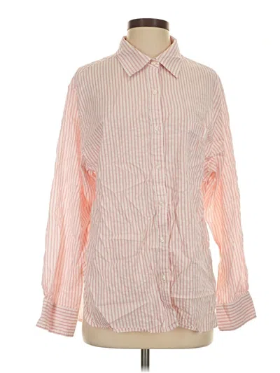 Pre-owned Aerie Long Sleeve Button Down Shirt In Orange