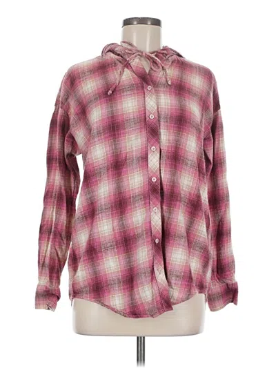 Pre-owned Aerie Long Sleeve Button Down Shirt In Pink