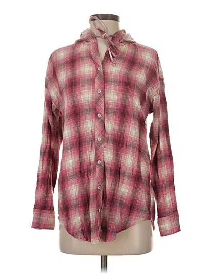 Pre-owned Aerie Long Sleeve Button Down Shirt In Pink