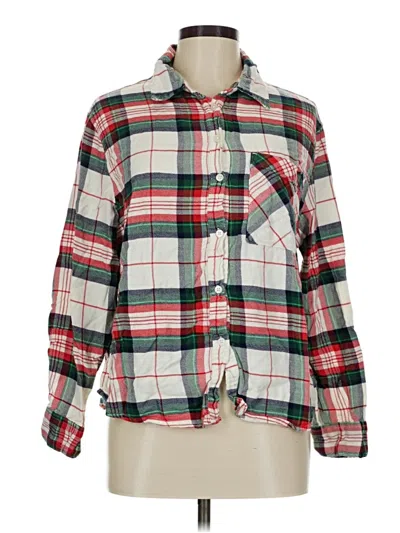 Pre-owned Aerie Long Sleeve Button Down Shirt In Red