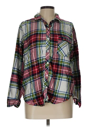 Pre-owned Aerie Long Sleeve Button Down Shirt In Red